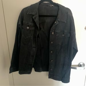 Loose fit Free People black denim jacket